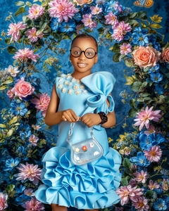 Abiti da damigella d'onore azzurri per matrimonio, abito da festa di compleanno per <span class=keywords><strong>bambina</strong></span>, abito da principessa per neonata, lunghezza al ginocchio - Product Image 4