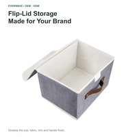 Lot de 2 organisateurs de rangement pliables en tissu de lin avec couvercle pour l'organisation des placards – Vente en gros