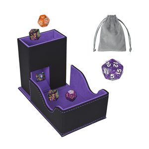 Vassoio Portatile Pieghevole in Pelle PU 3 in <span class=keywords><strong>1</strong></span> con Logo Personalizzato per Dadi <span class=keywords><strong>D</strong></span>&<span class=keywords><strong>D</strong></span> e Torre Porta Dadi per Tutti i Giochi da Tavolo - Product Image 1
