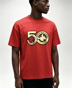 T-shirt personnalisé à manches courtes et col rond pour homme, motif oiseau doré et étoile rouge, commémorant les 50 ans de l'indépendance, <span class=keywords><strong>en</strong></span> <span class=keywords><strong>PNG</strong></span> - Product Image 5