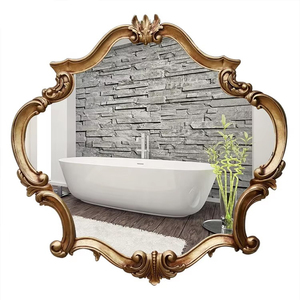 Antique Gold Handmade Art Deco <strong>Plastic</strong> Framed Decorative <strong>Mirrors</strong> for Bathroom - Product Image 6