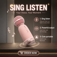 Microphone karaoké sans fil avec haut-parleur 20W, condensateur omnidirectionnel pour KTV familial et performances sur scène