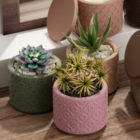 Besafe Pot de fleur rond en béton Vase à plantes succulentes Cactus Moule en silicone Bougie Porte-stylo Ciment Argile Moule en résine époxy