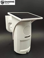 SHAWWETECH Detektor PIR Nirkabel Tenaga Surya Luar Ruangan 433MHz Alarm Pencuri Pemasangan Dinding Sirene Perekam Suara IP65 Tahan Cuaca ABS SDK