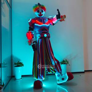 Costume de <span class=keywords><strong>robot</strong></span> clown LED pour marcheur sur échasses, tenue lumineuse pour performance scénique, carnaval, rave party, bar, boîte de nuit, danse LED - Product Image 5