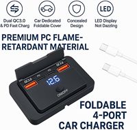 Prise USB 96W 12V avec double PD 36W et double QC3.0 18W, chargeur USB pour voiture, montage en surface
