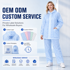 Conjunto de Impermeable y Pantalones de Lluvia de PVC para <span class=keywords><strong>Mujer</strong></span>, con Adhesivo Completo, Engrosado, Antitormenta, para Recolección de Té, Pesca, Turismo y Motociclismo - Product Image 4
