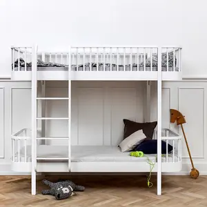 Children Bedroom Bunk Bed Furniture Solid Wooden Bunker Bed for Kids