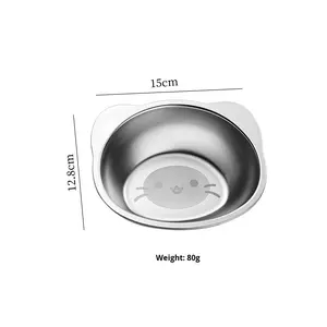 BAMBUS Cartoon Bear <strong>Children's</strong> Metal Food <strong>Bowl</strong> with Suction Cup Anti-fall Design Baby Learning Eat Plate and Spoon - Product Image 6