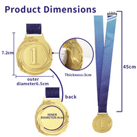 Médaille numérique universelle en alliage de zinc pour événements sportifs, marathon, artisanat métallique, médaille d'honneur or, argent, bronze, plaque commémorative