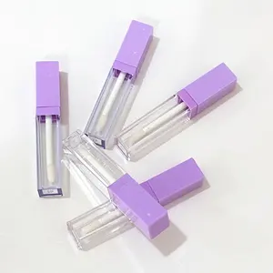 5.5ml Jinlan 독특한 보라색 클리어 롤리팝 샘플 용기 칼 슬림 우산 립글로스 지팡이 튜브