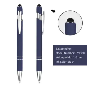 Aluminum Ballpoint Pen With Soft Rubber Touch Screens Cheap Custom Logo For Mobile Phone Ball Pen With Logo