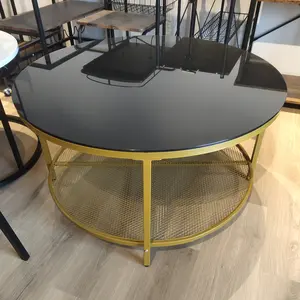 -Alta capacidade de Duas camadas mesa de café redonda usado na sala de estar