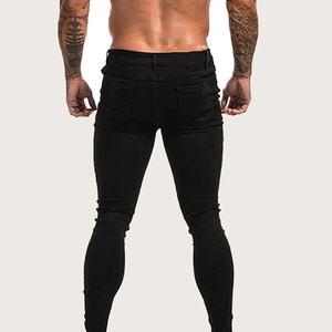 Pantalones vaqueros de mezclilla 100% algodón para hombre al por mayor, estilo casual, de cintura alta, desgastados, transpirables, lisos, con efecto lavado y rotos. - Product Image 5