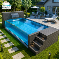 Piscine hors sol en fibre de verre pour adultes, grande piscine jacuzzi spa de 20 pieds pour jardin, conteneur en acrylique, en promotion