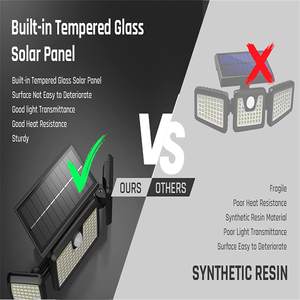 ソーラーライト屋外3ヘッドソーラーモーションライト屋外305 LED高輝度ソーラーモーションライト屋外庭用 - Product Image 4