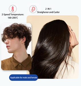 מחליק שיער חשמלי מיני נייד אלחוטי נטען עם חימום PTC ותצוגת LED לטמפרטורה, עשוי פלסטיק - Product Image 5