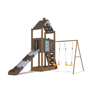 리유 상업용 야외 놀이터 장비, 유치원 어드벤처 파크용 플라스틱 튜브 미끄럼틀 등반 프레임 - Product Image 1