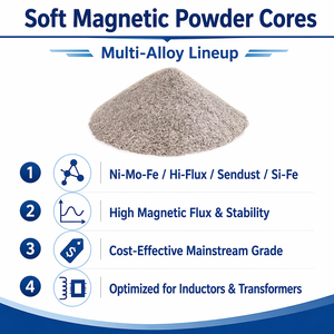 Poudre magnétique douce Ni-Mo-Fe Fe 81Ni <span class=keywords><strong>2Mo</strong></span> à haut flux pour inducteurs et transformateurs – Particules d'alliage nickel-molybdène-fer - Product Image 2