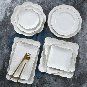 Restaurant Dinner Plates Ceramic Manufacturing Classic White Modern Dinner Set Porcelain Dishes Plates Set 8 Inch Plate