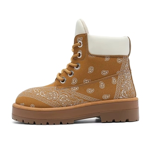 Nouvelles Bottes Montantes Homme 2026 en Dentelle Fleur de Cachemire, Style Rétro, Semelle Épaisse Rehaussante, Modèle Utilitaire - Product Image 5