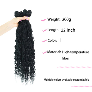 Wig rambut sintetis klasik bundar bulu halus wig rambut sintetis wig sintetis serat tahan panas alami - Product Image 6