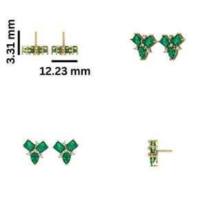 Pendientes de oro de 14 quilates certificados, los más vendidos, con gemas naturales/cultivadas en laboratorio/diamantes. - Product Image 2