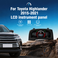 ZWNAV Écran LCD de tableau de bord de voiture 12,3 pouces pour Toyota Highlander 2015-2021 avec synchronisation Carplay, compteur de vitesse numérique, tableau de bord OEM