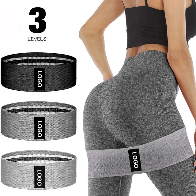 3pcs Fitness Loop Non-Slip Stretch Resistance Yoga Bands Set Exercise Hip/Leg Training Fabric Booty Bands