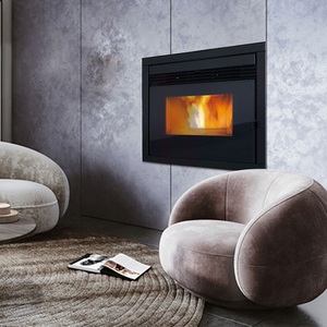 JOOCHEN - Chimenea de Pellets Moderna de Acero de 9KW para Empotrar en Pared, con Control Remoto, Sin Humo, para Sala de Estar, Uso Interior - Product Image 1