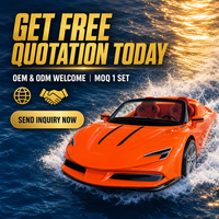 Bateau à moteur convertible en FRP orange de 5,2 m, 4-5 passagers, Yamaha 90HP 115HP, jet ski avec pompe à jet, mini jet ski
