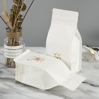 Sachet d'emballage octogonal blanc personnalisé de qualité alimentaire avec fermeture éclair refermable pour thé et snacks