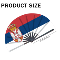 Éventails pliants en plastique avec drapeau de la Serbie pour carnaval, mariage, festival, fête, agence de voyage - Vente en gros
