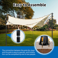 Jh-mech — poteau de voile d'ombrage, support réglable en acier inoxydable et métal galvanisé, pour le jardin