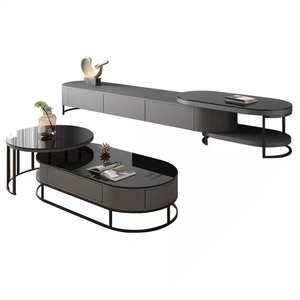 Liquidación de Existencias: Mueble para <span class=keywords><strong>TV</strong></span> con Acabado Texturizado, Acero al Carbono Esmerilado y Herrajes Premium para Sala de Estar/Hogar - Product Image 1