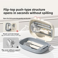 Ensemble de brosses à biberons portables 6-en-1 en PP et silicone, multifonctionnel pour nouveau-nés, avec support de séchage de voyage et gobelet à double usage