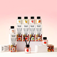 Diffuseur de parfum d'ambiance de luxe 50 ml aux senteurs fruitées, éco-responsable, avec huiles essentielles pour aromathérapie – Coffret diffuseur à bâtonnets