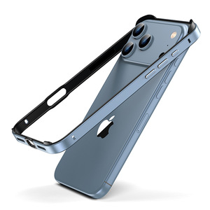 Không có trở lại thiết kế Silicone kim loại khung <span class=keywords><strong>Bumper</strong></span> cho <span class=keywords><strong>iPhone</strong></span> 17 Pro Max Slim kim loại khung backless tản nhiệt nhanh - Product Image 5
