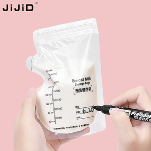 Borsa per la conservazione del latte autosettonante a prova di perdite JiJiD 8oz / 250ml capacità latte materno sacchetto con chiusura a chiusura lampo - Product Image 5