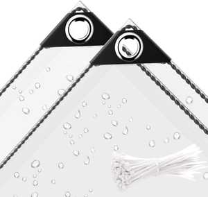 Rideaux de protection transparents en PVC tissé pour terrasse, rideaux d'extérieur en vinyle, bâche lourde - Product Image 1