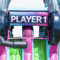 GLITCH FUN BOUNCE Combo Inflable de PVC para Videojuegos al Aire Libre
