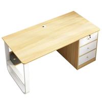 Bureau d'étudiant moderne et élégant avec cadre en métal en bois Table d'étude domestique simple pour bureau à domicile Étagère de bureau d'ordinateur
