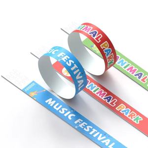 Customized Logo & Color Waterproof Heat Transfer Printed <b>Tyvek</b> Wristbands for Promotional Events - Product Image 1