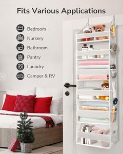 50Lbs Weight Capacity Closet Door Hanging Over the Door Organizer with 6 Large Pockets 12 Side Pockets - Product Image 4