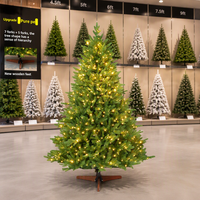 Nouvel Arbre de Noël en PE Pur 1,5-3m pour Usage Domestique, Exportation, Écologique, Ignifuge, Lampe à Induction Non Électrique, Arbre de Salon