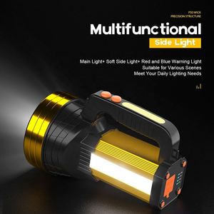 CITICITY Wholesale Powerful Searchlight USB <b>Rechargeable</b> Big Flashlight 6 Modes Multifunctional Waterproof Torchlights - Product Image 5
