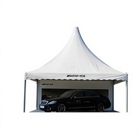 Tenda Pagoda con Telaio in Alluminio Resistente per Eventi all'Aperto e Fiere Auto 3x3m 4x4m 5x5m Tenda a Tetto Alto