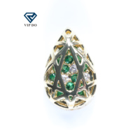 Plaqué or creux forme de poire cubique incrusté de zirconium collier bracelet vêtements accessoires matériaux