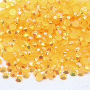 Plus de 1000 couleurs prêtes à être expédiées, 2 mm-6 mm, emballage personnalisé, couleur <span class=keywords><strong>orange</strong></span>, strass en résine AB en vrac - Product Image 3