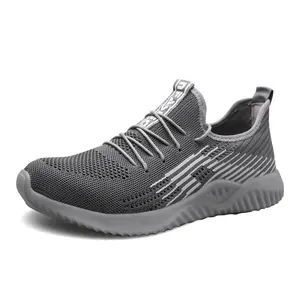 Sapatos de segurança personalizados antiderrapantes, fabricante de preço de trabalho esportivo para homens trabalho do pé de aço leve